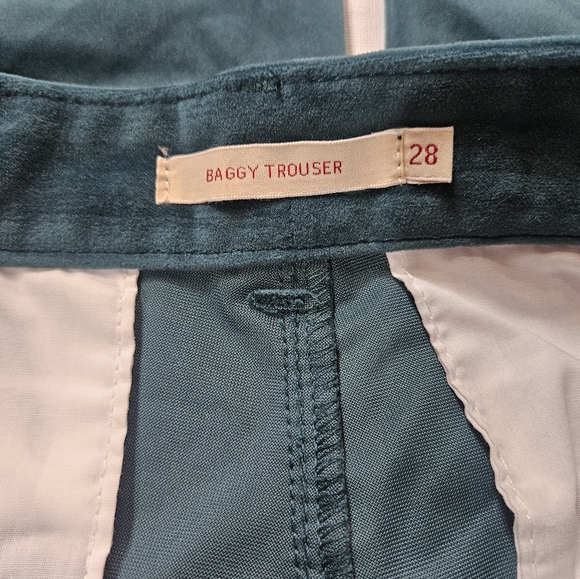 Levis Trouser Pants Womens Baggy 28x31 Green 70s Leisure Suit Loungewear Bottom - Picture 10 of 12